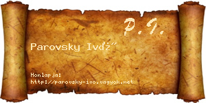Parovsky Ivó névjegykártya